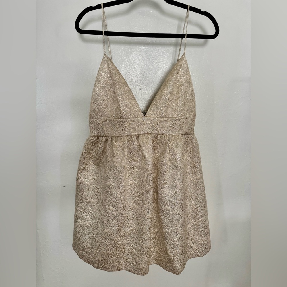 Alice + Olivia Gold Lace Dress